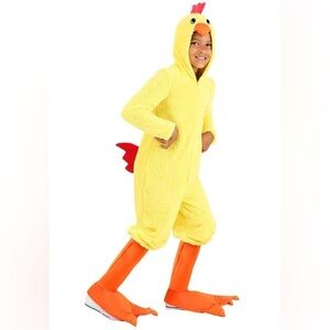 Yellow Kids One Piece Chicken Halloween Costume - Size Large